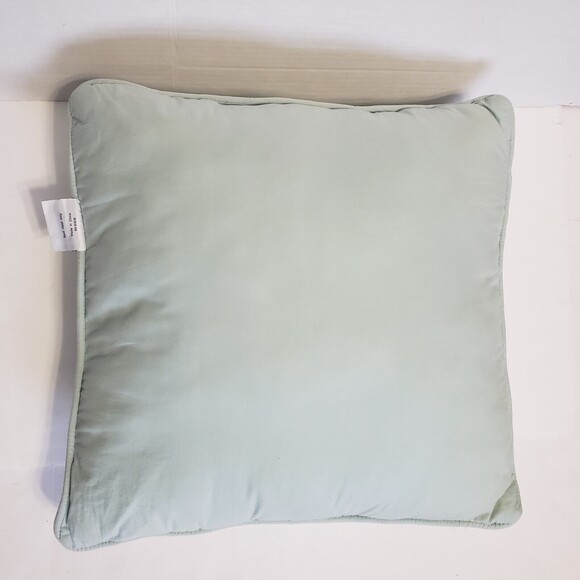Pintuck Throw Pillow Decorative 16 X 16 inches Pale Green Cotton Cover Poly Fill - Picture 2 of 6